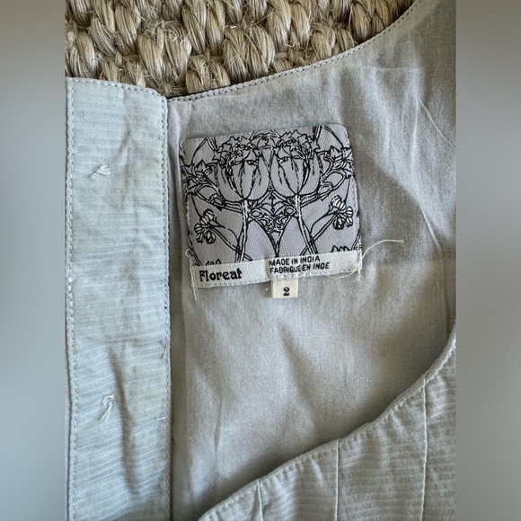 Anthropologie - Floreat Bud To Bloom Sleeveless Pleated Light Blue Dress Size 2 - Picture 6 of 8